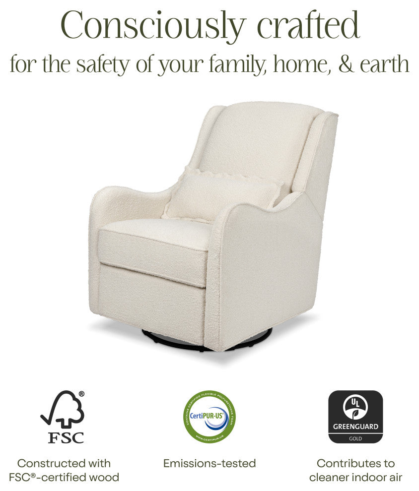 Devon Recliner and Swivel Glider, Ivory Boucle