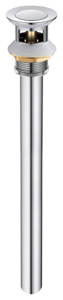 Bathroom Sink Pop Up Drain Stopper, 12" Tailpiece With Overflow KPW104, Chrome