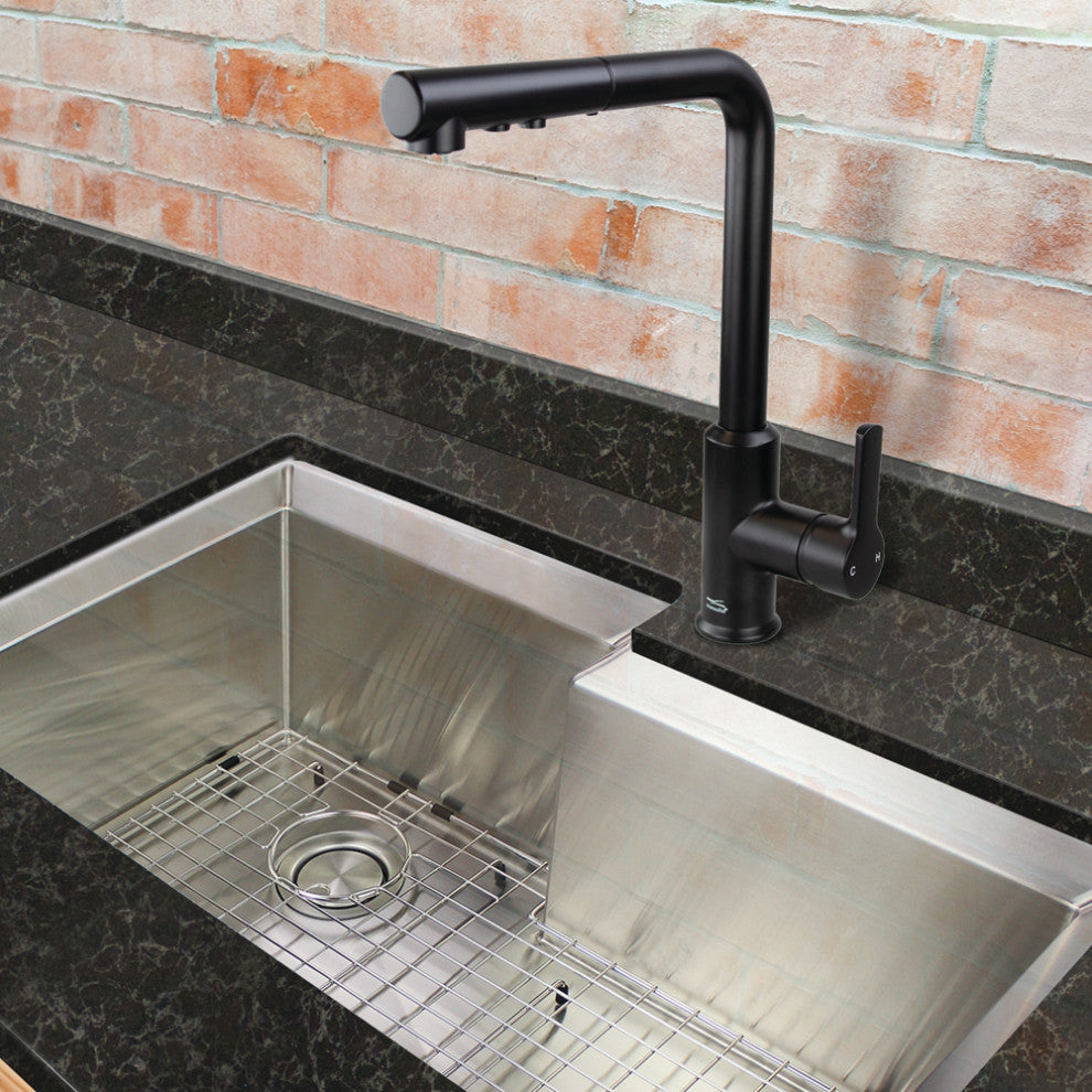 Transolid Sloane Pull-Down Kitchen Faucet, Matte Black