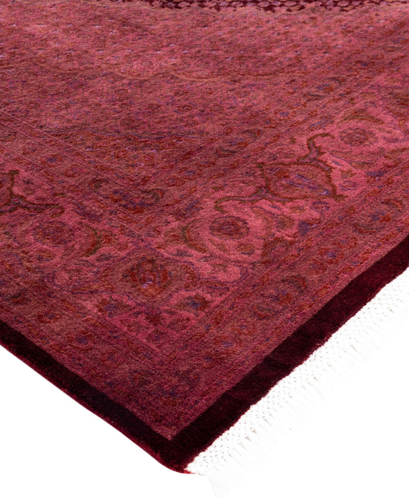 Overdyed One-of-a-Kind Hand-Knotted Area Rug Pink, 6' 7" x 9' 8"