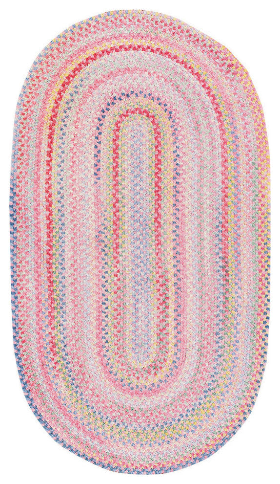 Capel Baby's Breath Pink 0450_510 Braided Rugs - 24" X 8' Runner Runner