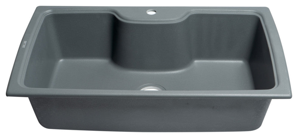 ALFI brand AB3520DI-T Titanium 35" Drop-In Single Granite Composite Kitchen Sin