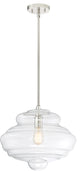 Nuvo Storrier 1-Light Incandescent Polished Nickel Clear Pendants