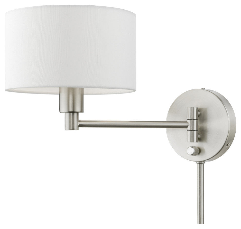 1 Light Brushed Nickel Swing Arm Lamp