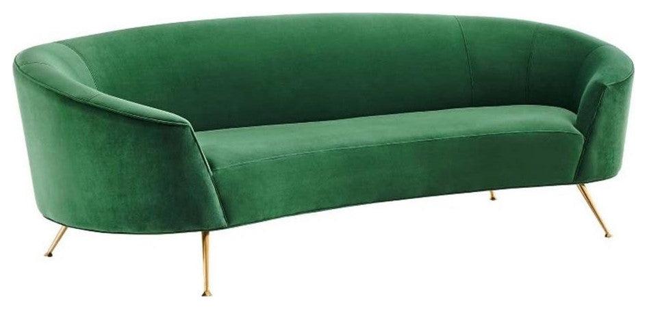 Marchesa Upholstered Performance Velvet Sofa, Emerald