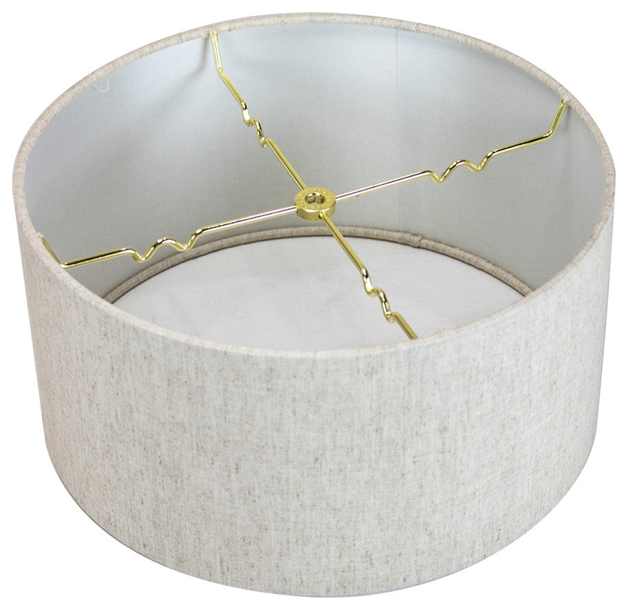 Textured Oatmeal Hardback Drum Lampshade 14"x14"x7"