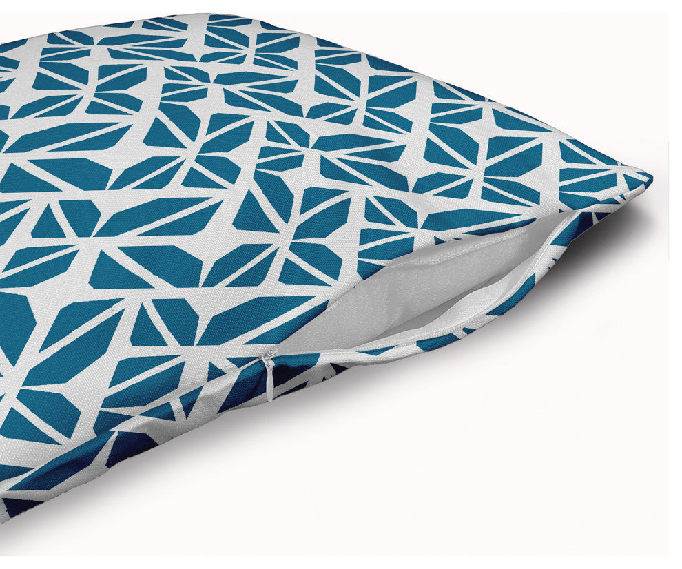 Kaleidoscope Graffiti Accent Pillow With Removable Insert, Unreal Teal, 16"x16"