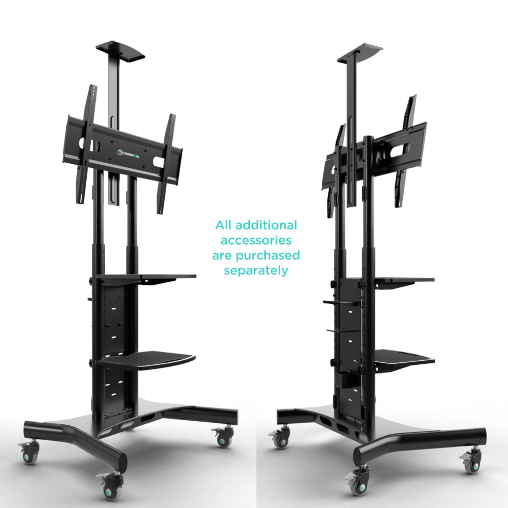 ONKRON Mobile TV Stand with Wheels Rolling TV Cart for 50-83" TVs up to 200 lbs