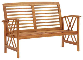 vidaXL Outdoor Patio Bench Wooden Garden Bench with Armrests Solid Wood Acacia