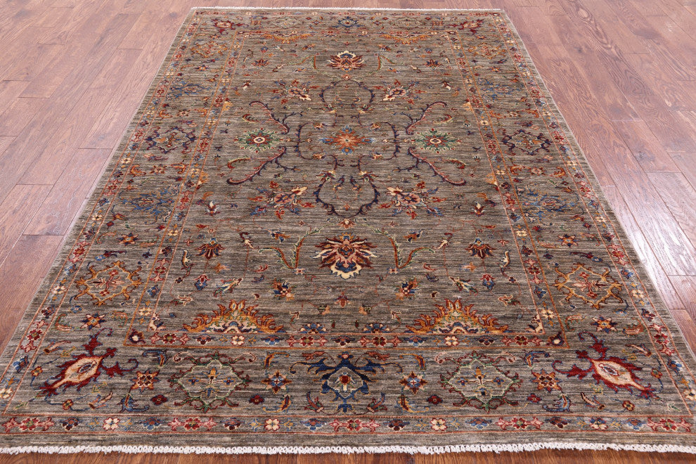 5' 7" X 8' 0" Persian Tabriz Handmade Wool Rug Q5776