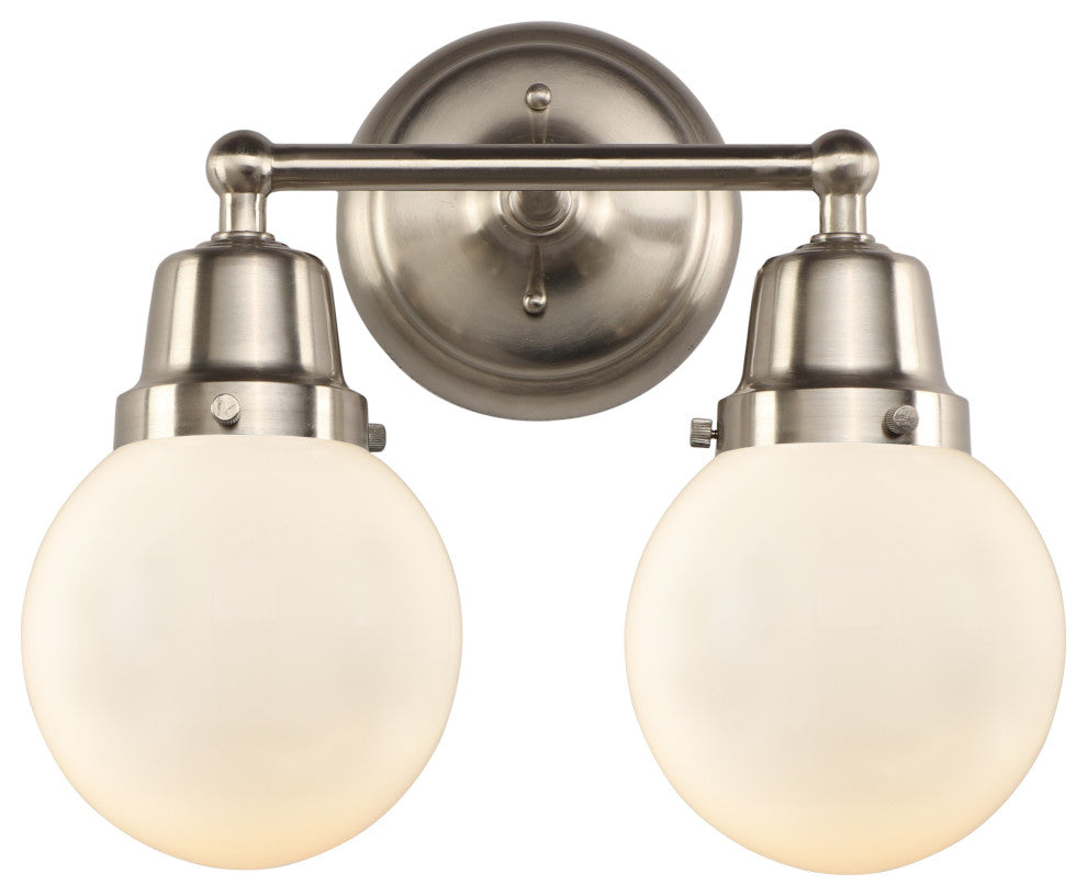 Innovations 623-2W-SN-G201-6 2-Light Bath Vanity Light, Brushed Satin Nickel