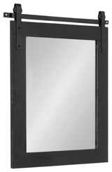 Cates Rustic Wall Mirror, Black 22x30