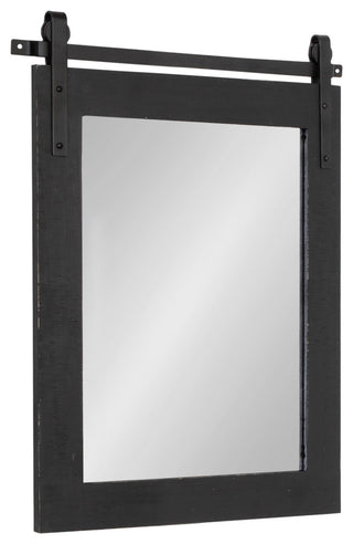 Cates Rustic Wall Mirror, Black 22x30