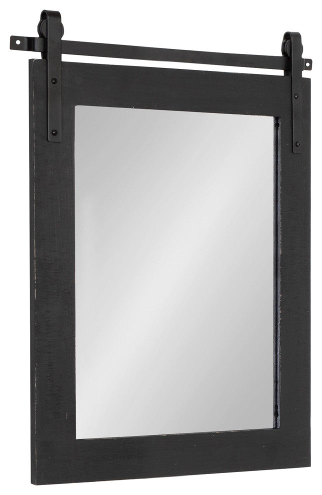 Cates Rustic Wall Mirror, Black 22x30