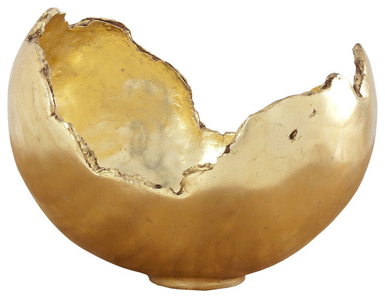 Burled Bowl, Resin, Gold Leaf Finish