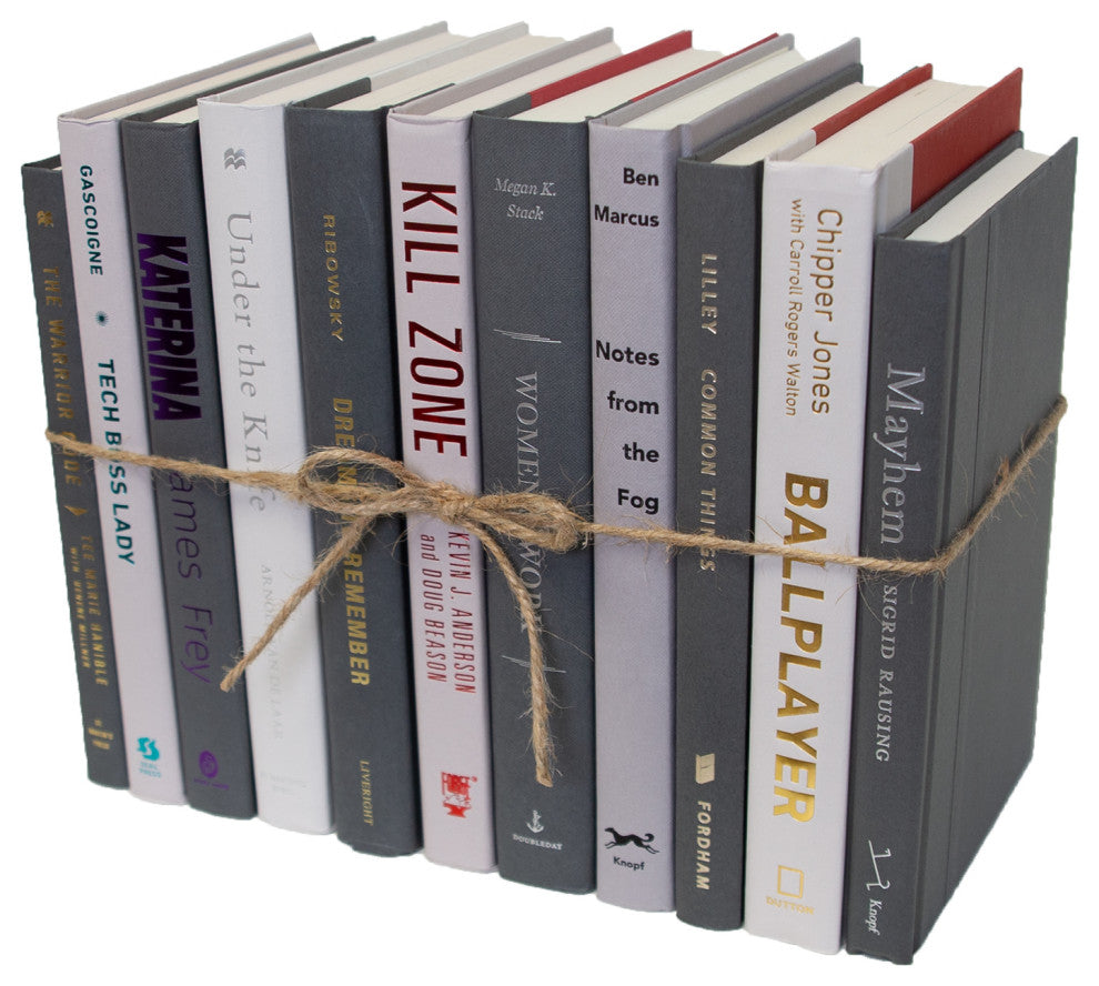 Decorative Books - Granite Book Bundle - 1 foot of Grey Books