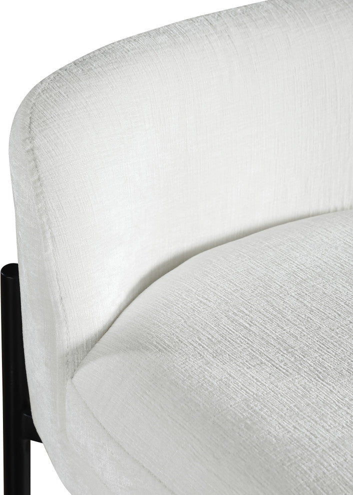Burton Chenille Fabric Upholstered Stool (Set of 2), Cream