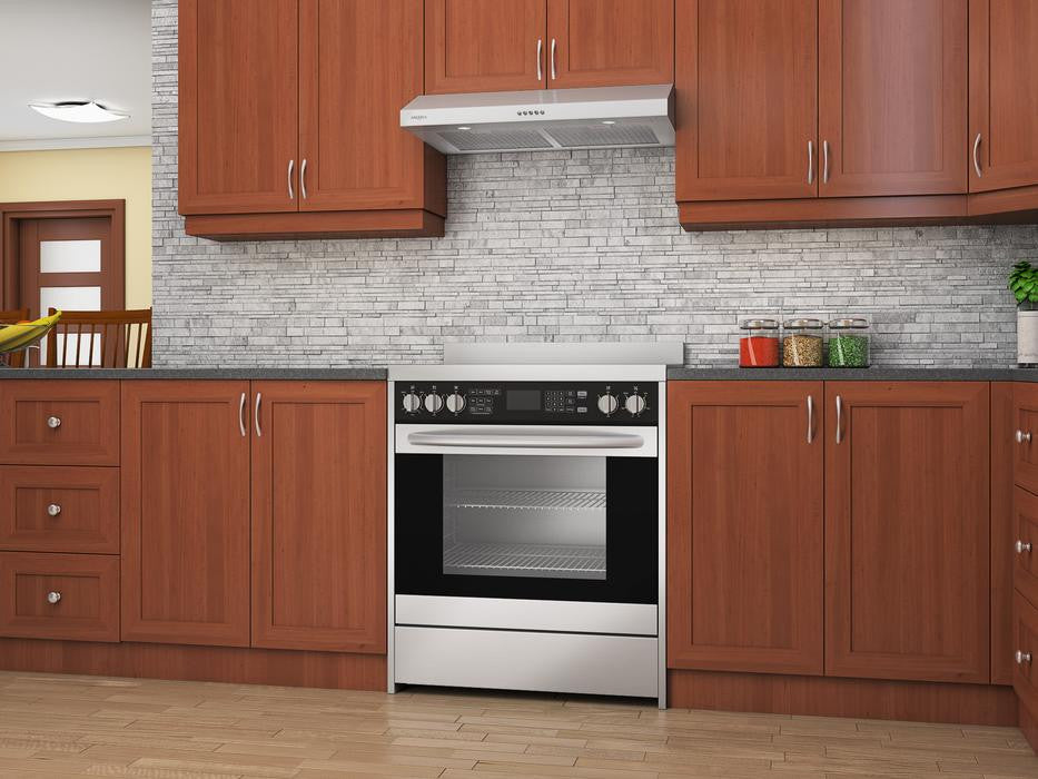 Slim SDR 30" 325 CFM Non-Vented Under Cabinet Range Hood, Stainless Steel