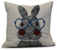 What's Up Bunny?, Holiday Animal Print Pillow, Blue, 20"x20"