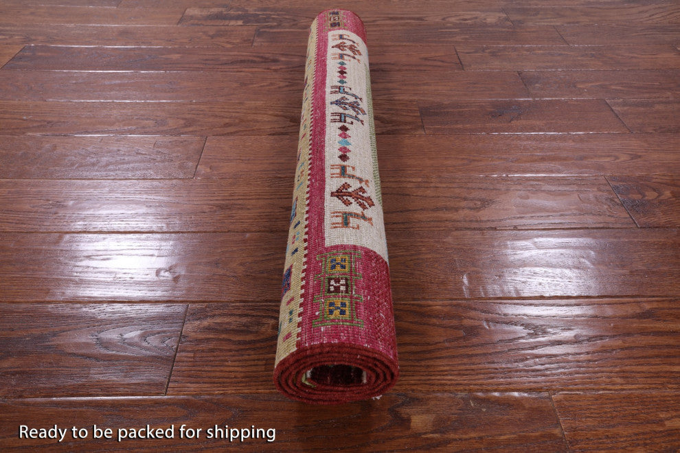 2' 9" X 4' 0" Persian Gabbeh Tribal Hand Knotted Rug Q10233