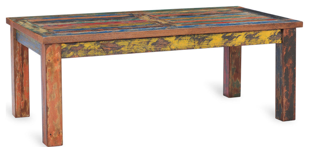 Rectangular Coffee Table made from Recycled Teak Wood Boats