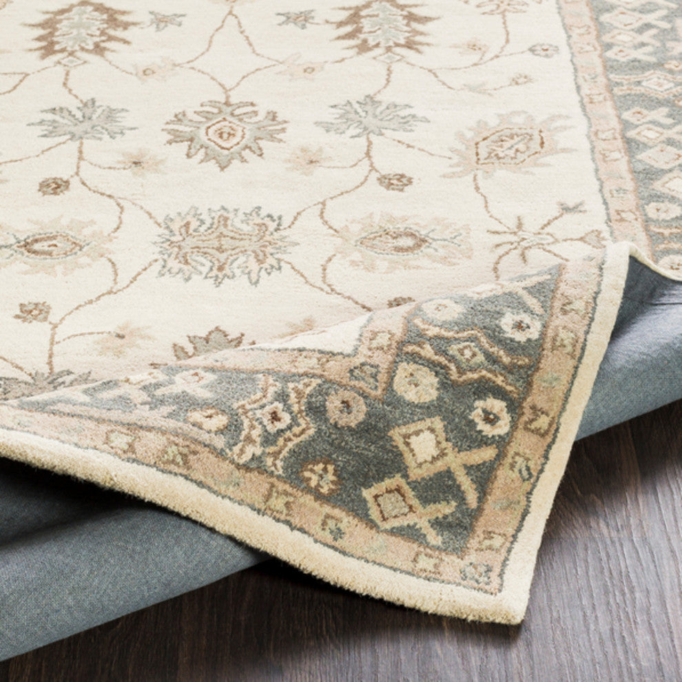 Middleton Traditional Khaki, Teal Area Rug, 2'x3'