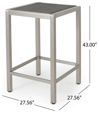 GDF Studio 3-Piece Capral Outdoor Gray Wicker Bar Set