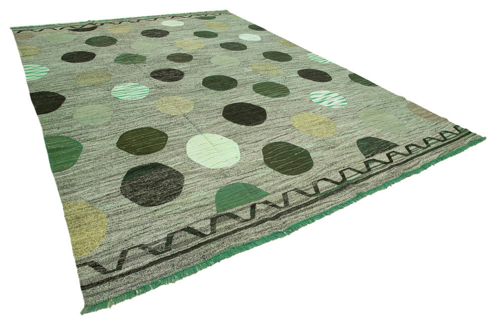 Rug N Carpet - Handwoven Turkish 10' 0'' x 14' 2'' Flatweave Wool Kilim Rug