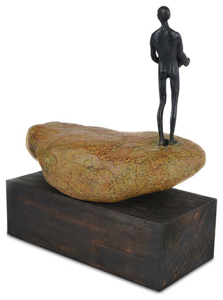 Man on Rock Small Bronze