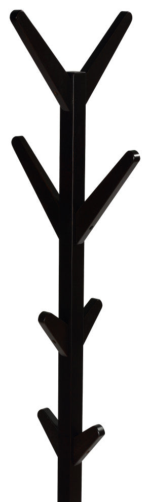 Cortesi Home Gunther Wooden Coat Rack Tree, Dark Espresso 8-Hooks