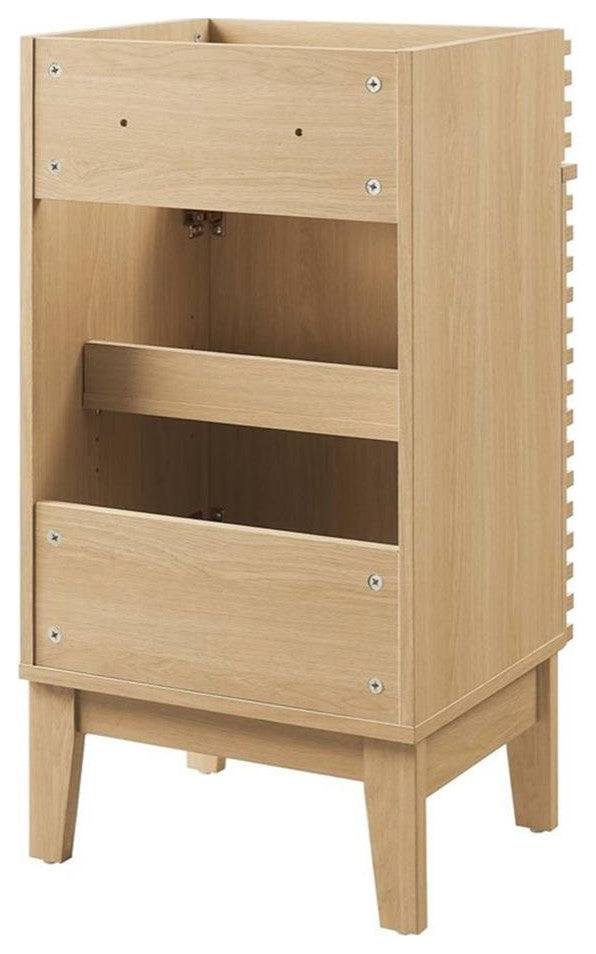 Modway Render 17" Particleboard and Laminate Bathroom Vanity Cabinet in Oak