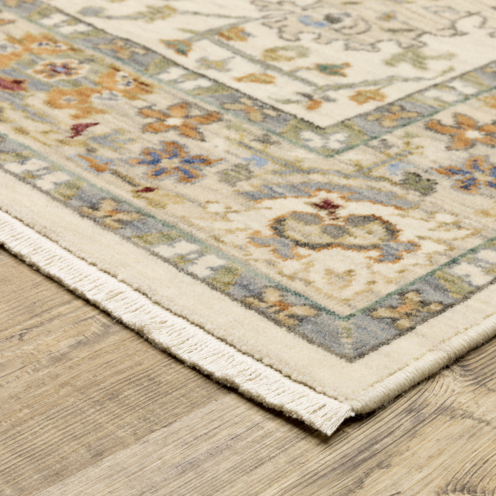 Leoness Oriental Indoor Area Rug, Ivory, 9'10" X 12'10"