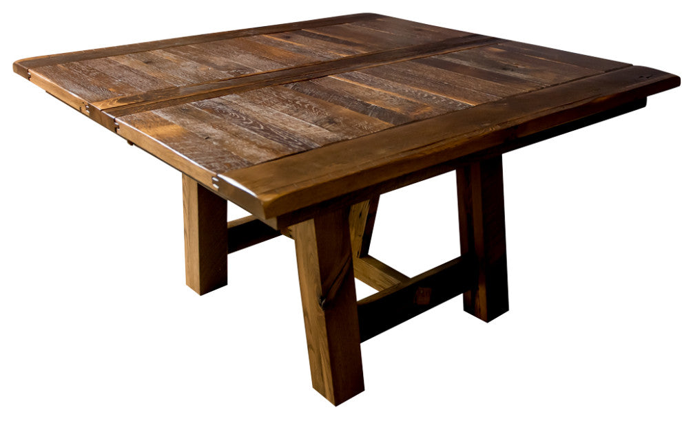 Hawthorne Reclaimed Barnwood Square Table, Natural, 54x54