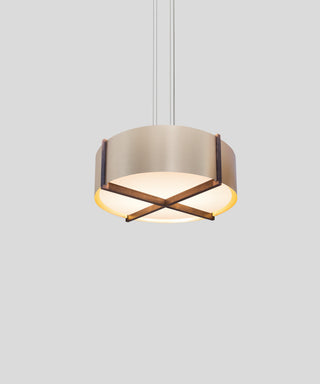 Plura 46" Pendant, Walnut, Brushed Rose Gold, GU, 24 Socket
