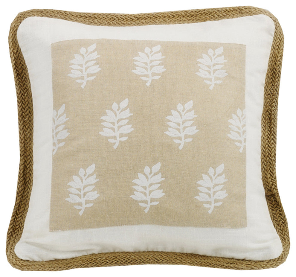 Newport Trim and Framed Throw Pillow, 18"x18", 1 Piece