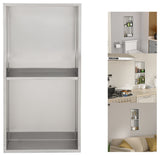 Stainless Steel Shower Niche Recessed Double Layer No Tile Needed , Brushed