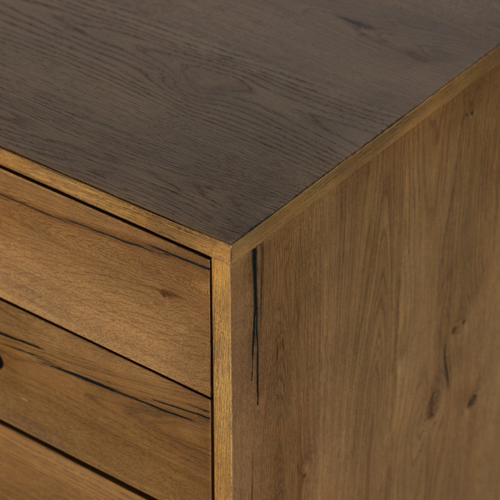 Eaton Executive Desk Amber Oak Resin, Dark Gunmetal