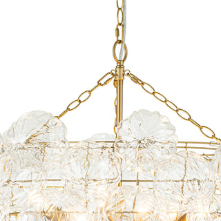 Modern Textured Glass Bubble Chandelier, Brass, 8 Lights