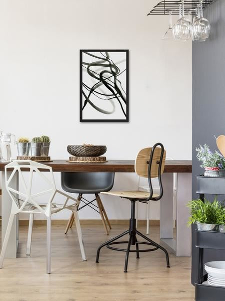 "Black Waves" Framed Painting Print, 30"x45"