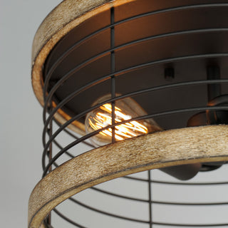 Maxim 12510 Homestead 2 Light 15"W Flush Mount Drum Ceiling - Driftwood / Black