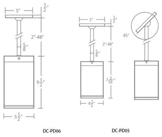 Cube Architectural 5" LED Pendant 33 Deg Beam 4000K, Graphite