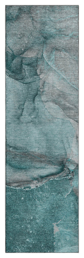 Premium Machine Washable Mayfield AMF524 Teal 2'3" x 7'6" Runner Rug