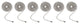 Aspen Creative 21304-6, 3' Beaded Pull Chain w/Connector, Brushed Pewter, 6 Pack