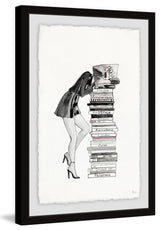 "Stack of Books" Framed Painting Print, 24"x36"