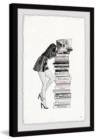 "Stack of Books" Framed Painting Print, 24"x36"