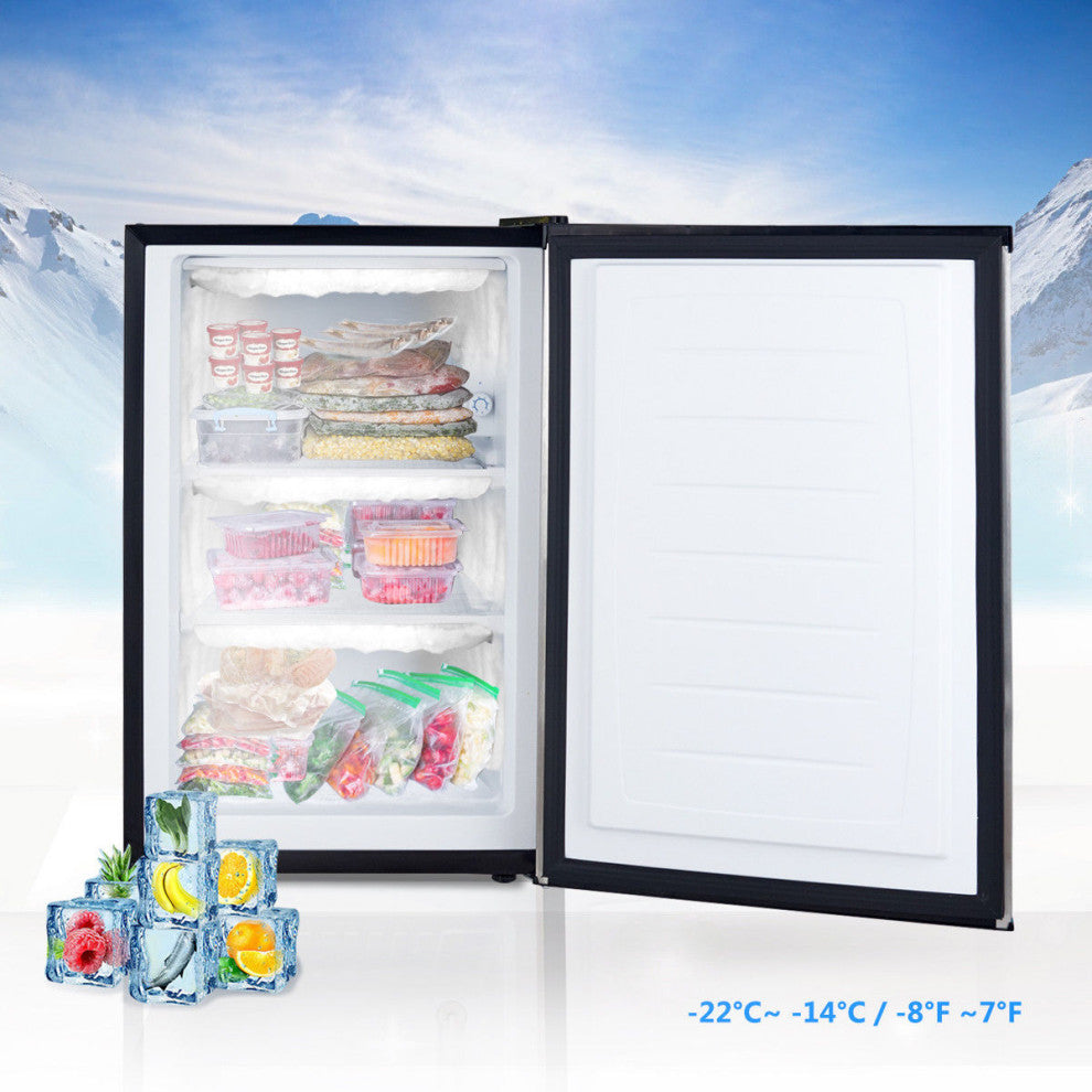 STAKOL 3 cu.ft. Compact Upright Freezer w/ Stainless Steel Door Removable Shelf