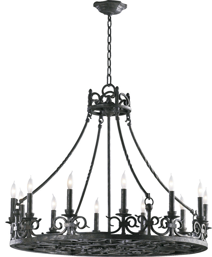 Lorenco 12-Light Chandelier, Spanish Silver