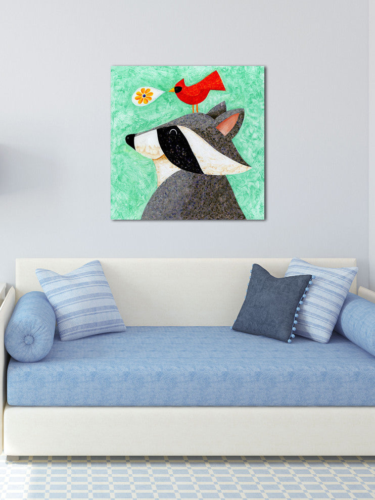 "Recital for Raccoon" by Janet Nelson Print Wrapped Canvas, 24x24