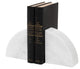 Cerasus Collection Black and Gold Marble Bookends, Pearl White Marble