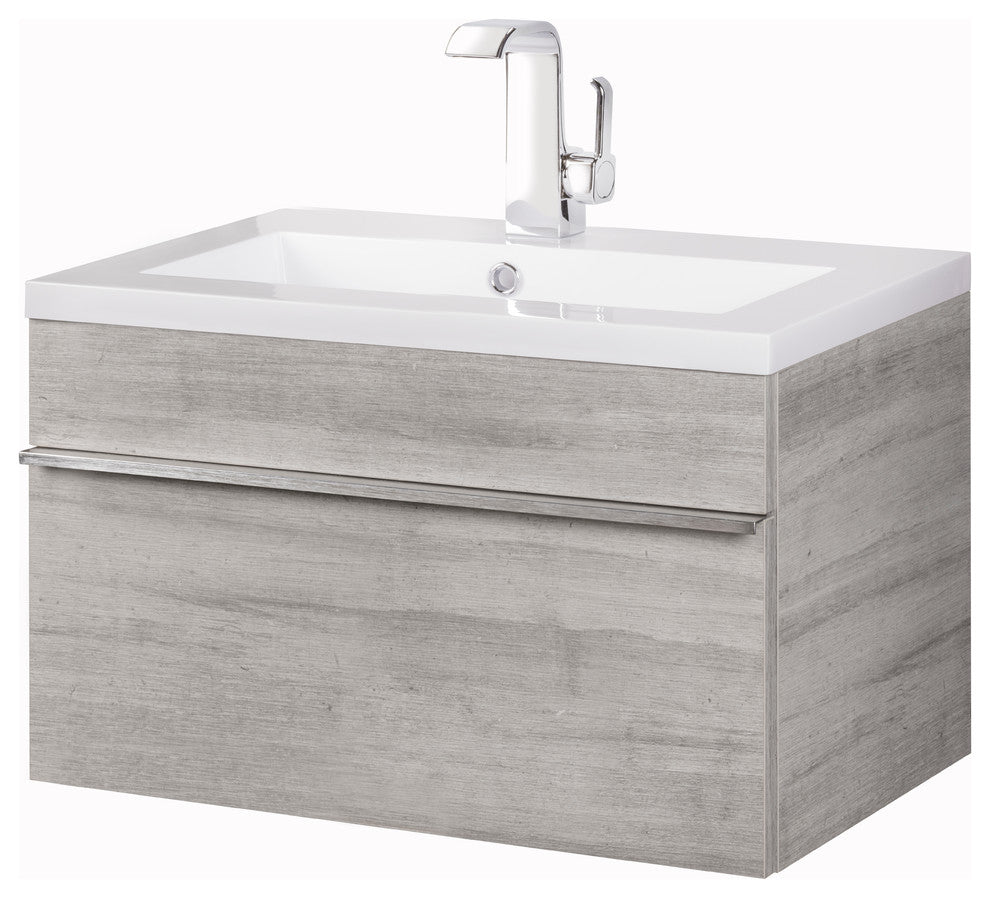 Trough Collection 24" Wall Mount Modern Bathroom Vanity